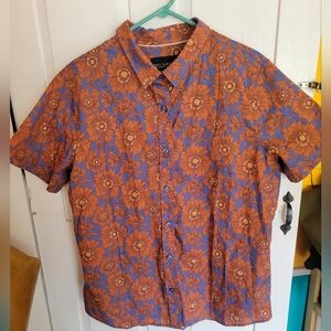Wildfang Orange and Blue Floral Shirt